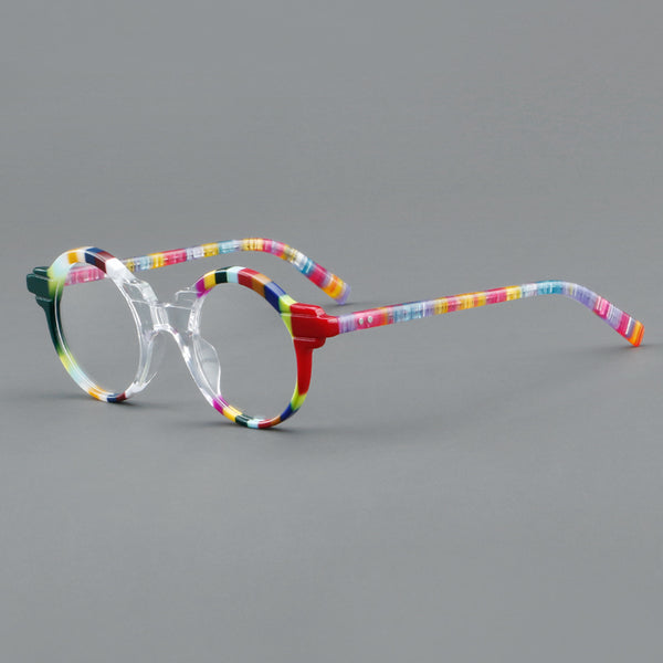 Vintage Acetate Round Eyeglasses Frame Myopia Hyperopia Progressive