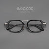 Luxury Double Bridge Eyeglass Frame | Premium Acetate Front & High-Quality Pure Titanium Temples - High-End Retro Design for Men & Women