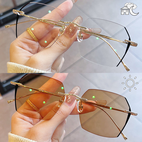 Pure titanium myopia glasses for men and women Sven with myopia Progressive glasses Reading glassesastigmatism anti-blue light photoreceptor color changing radiation glasses for boys tide glasses