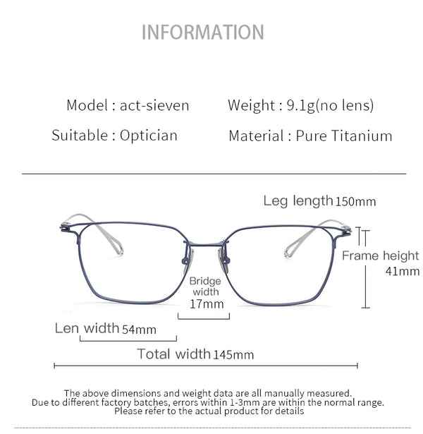 HONGMEI Pure titanium glasses Eyeglass frames Men's prescription Women's optical lenses Reading Prescription handmade luxury