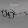 Luxury Double Bridge Eyeglass Frame | Premium Acetate Front & High-Quality Pure Titanium Temples - High-End Retro Design for Men & Women