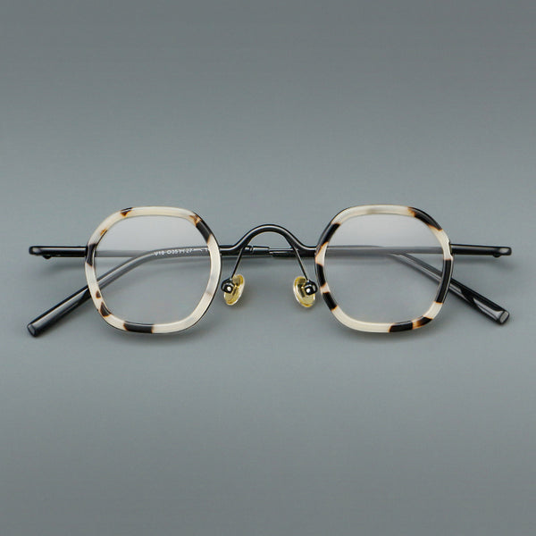 Punk Crown Prince Mirror Vintage Round Acetate Glasses Frame