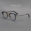 Luxury Double Bridge Eyeglass Frame | Premium Acetate Front & High-Quality Pure Titanium Temples - High-End Retro Design for Men & Women