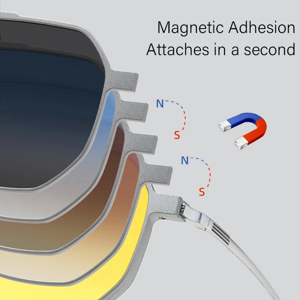 Pure Titanium Aluminum Magnetic Clip-On Glasses