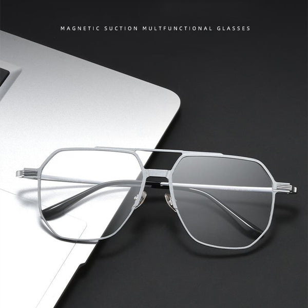 Pure Titanium Aluminum Magnetic Clip-On Glasses