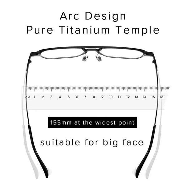 Pure Titanium Aluminum Magnetic Clip-On Glasses 9908