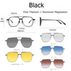 Pure Titanium Aluminum Magnetic Clip-On Glasses