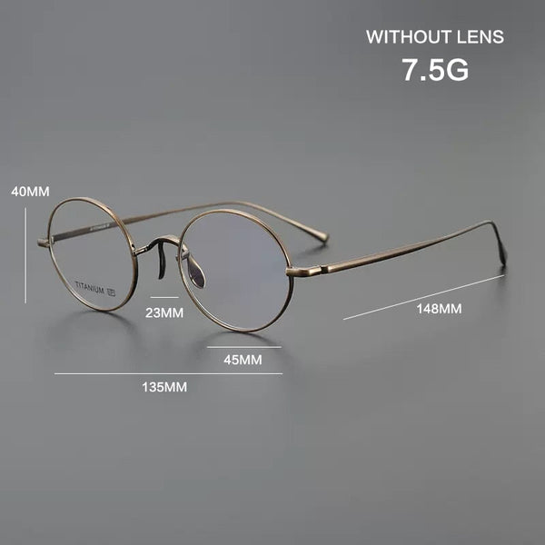 HONGMEI Vintage Round Titanium Eyeglasses Frame