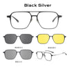 Pure Titanium Aluminum Magnetic Clip-On Glasses 9908