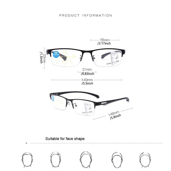 HONGMEI Men's and women's FASHION TITANIUM ULTRA-LIGHT SHOCKPROOF IMPACT-RESISTANT READING GLASSES