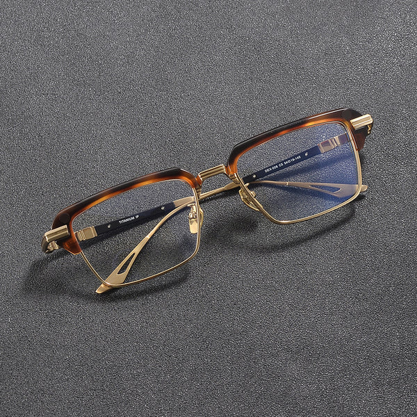 Sutton Retro Rectangle Titanium Glasses Frame
