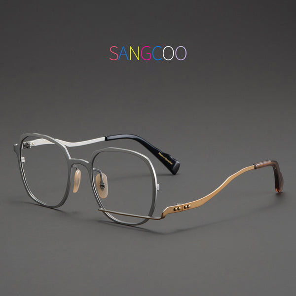 HONGMEI Titanium eyeglass frames Hyperopia Reading Myopia Prescription Glasses Men's and women's grade glasses Retro Polygon