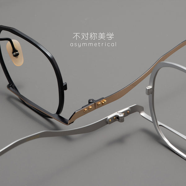 HONGMEI Titanium eyeglass frames Hyperopia Reading Myopia Prescription Glasses Men's and women's grade glasses Retro Polygon