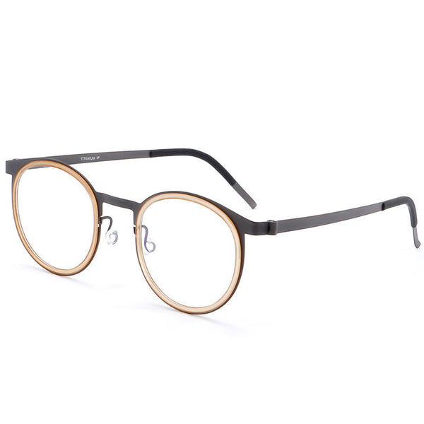Sangcoo Titanium Vintage Round Eyeglasses Frames 9704