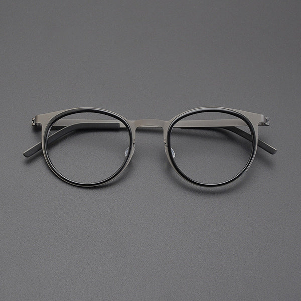 Sangcoo Titanium Vintage Round Eyeglasses Frames 9704