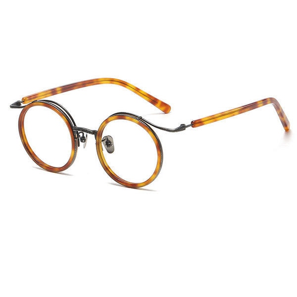 HONGMEI Titanium Vintage Round Eyeglasses Frames