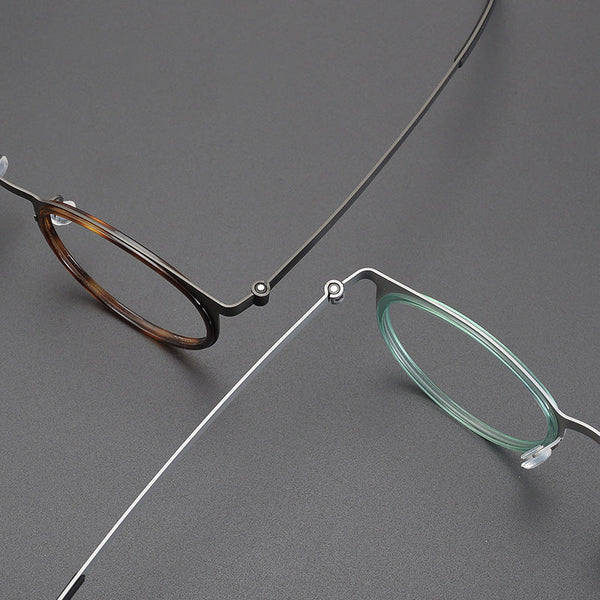 Sangcoo Titanium Vintage Round Eyeglasses Frames 9704