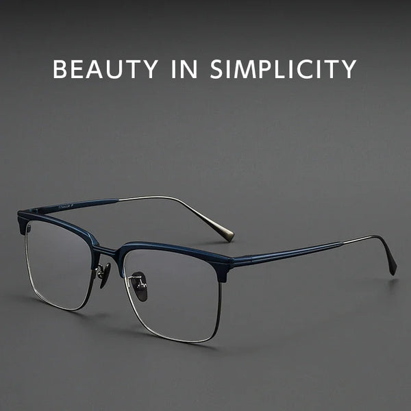 HONGMEI Business Pure Titanium Glasses Myopia Prescription Eyeglasses Frame Men Retro Square Luxury Optica Hyperopia Readsm19053
