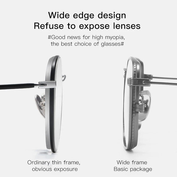 HONGMEI Pure Titanium Optical Luxury Double Bridge Eyewear Myopia Prescription Eyeglasses Frame Men's and women's Hyperopia Readi