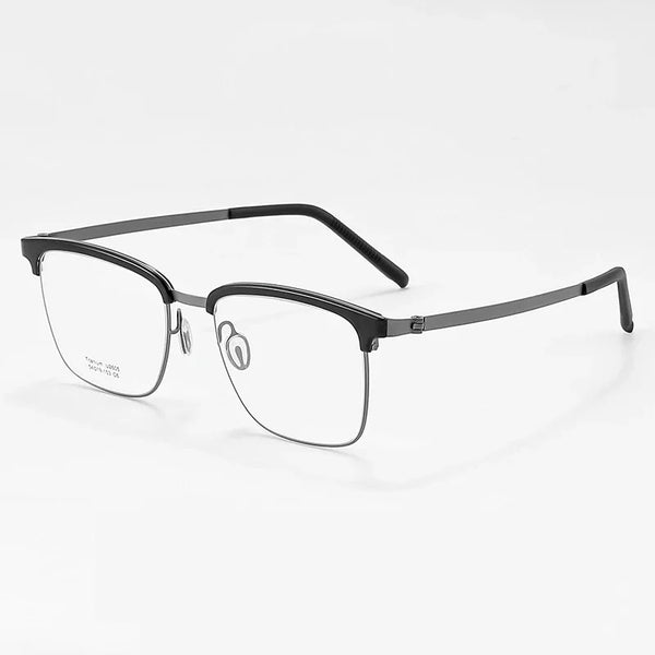 HONGMEI Half frame eyebrow frame, eyeglass frame for men, ultra light pure titanium Myopia Preyeglass frame, myopia glasses 2605