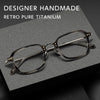HONGMEI New Ultra-light Big Retro Square Optica Eyeglasses Hyperopia Reading Frame Full Rim Styles Big Face Pure TitanismBT55001