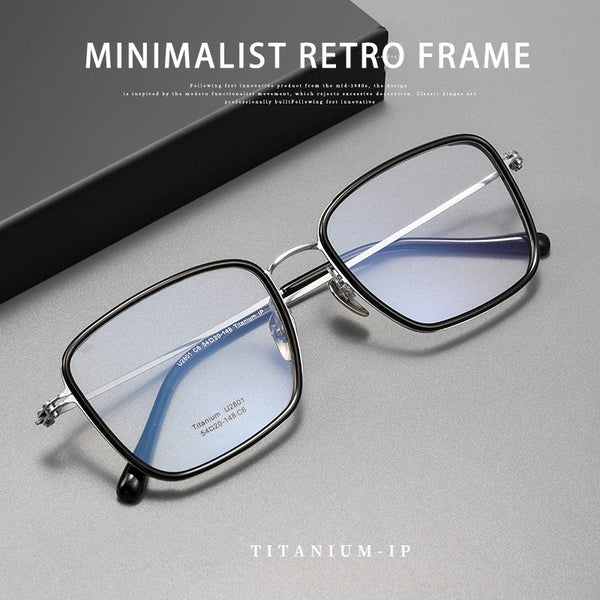 HONGMEI UltraLightComfortable Eyewear Men Ultra-light Flexible Optical Prescription Eyeglasses Titanium Customizable Prescription