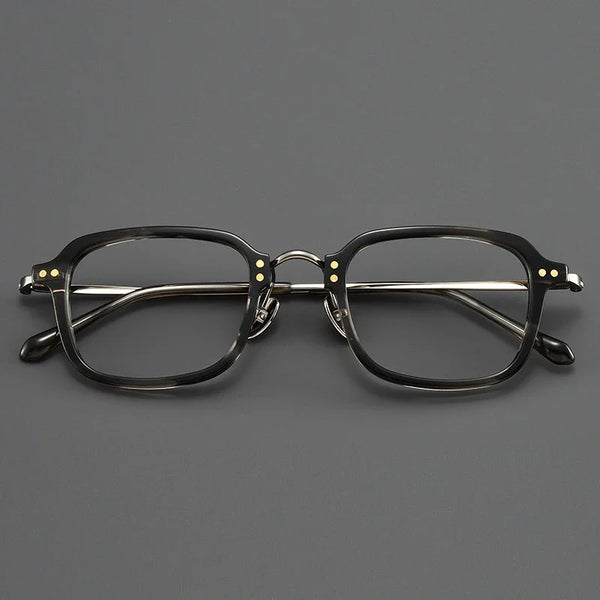 HONGMEI New Ultra-light Big Retro Square Optica Eyeglasses Hyperopia Reading Frame Full Rim Styles Big Face Pure TitanismBT55001