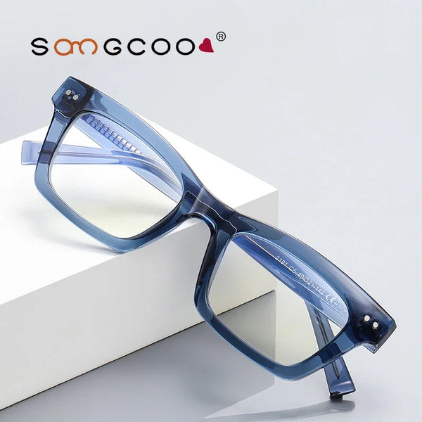 HONGMEI Men's Anti Blue Light Reading Glasses Brand Simple Myopia Prescription Glasses MenOptical Eyewear Glasses Frame 2191