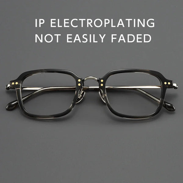 HONGMEI New Ultra-light Big Retro Square Optica Eyeglasses Hyperopia Reading Frame Full Rim Styles Big Face Pure TitanismBT55001