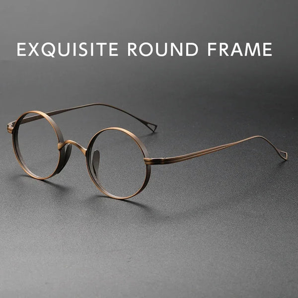 HONGMEI myopia Retro Round Eyewear Men Pure Titanium Optical Prescription photochromic Eyeglasses Frame Women sm-10518