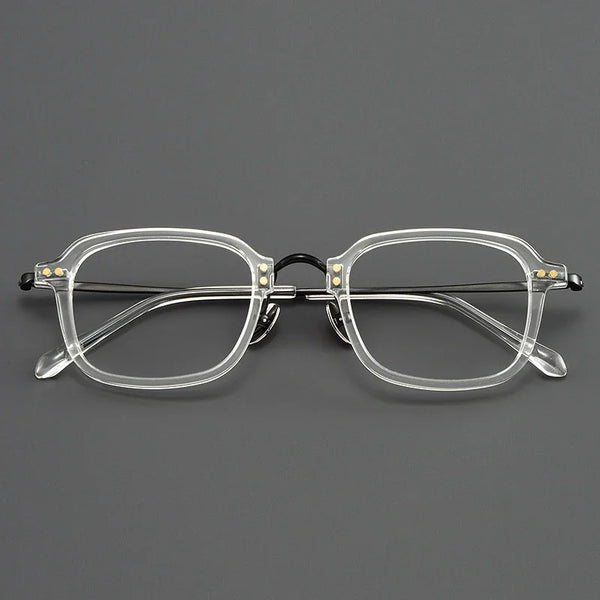 HONGMEI New Ultra-light Big Retro Square Optica Eyeglasses Hyperopia Reading Frame Full Rim Styles Big Face Pure TitanismBT55001