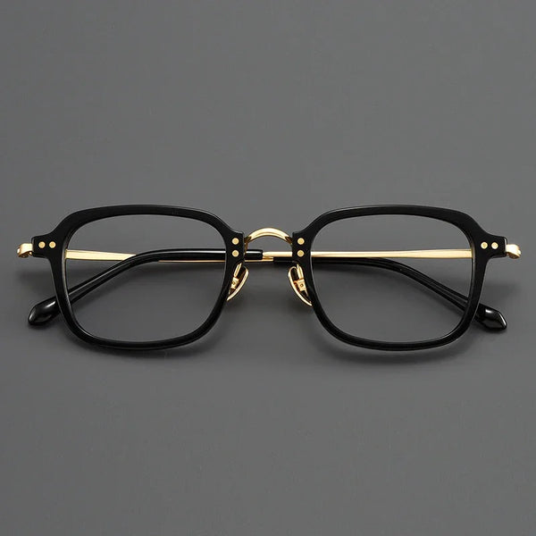 HONGMEI New Ultra-light Big Retro Square Optica Eyeglasses Hyperopia Reading Frame Full Rim Styles Big Face Pure TitanismBT55001