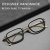 HONGMEI Fashion Square Luxury Acetate Pure Titanium Eyewear ReadingBusiness Retro Optical Prescription Eyeglasses Frame Men19052
