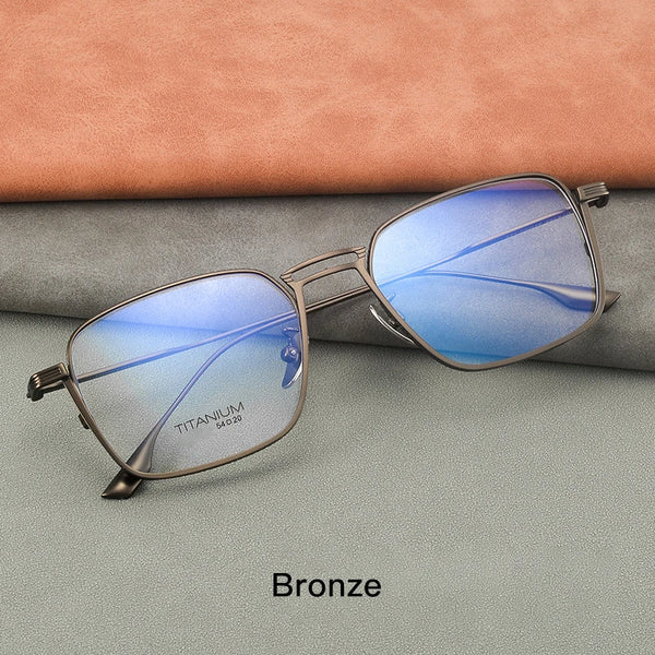 HONGMEI Pure Titanium Optical Luxury Double Bridge Eyewear Myopia Prescription Eyeglasses Frame Men's and women's Hyperopia Readi