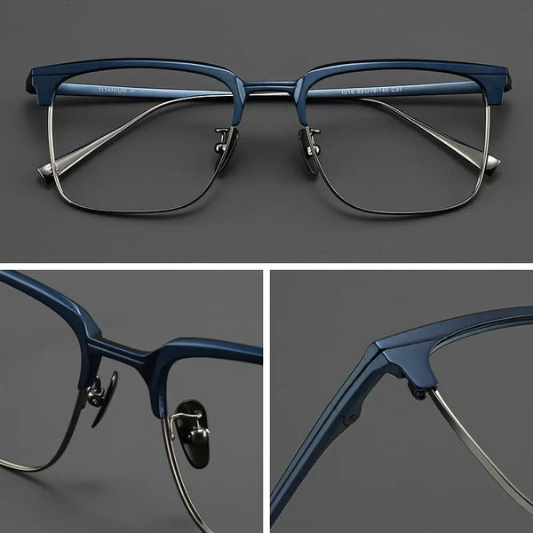 HONGMEI Business Pure Titanium Glasses Myopia Prescription Eyeglasses Frame Men Retro Square Luxury Optica Hyperopia Readsm19053