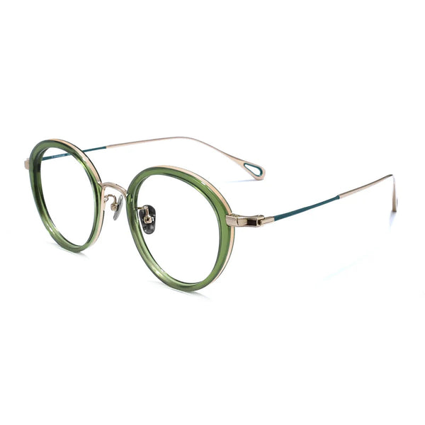 Iryna Retro Round Titanium Glasses Frame