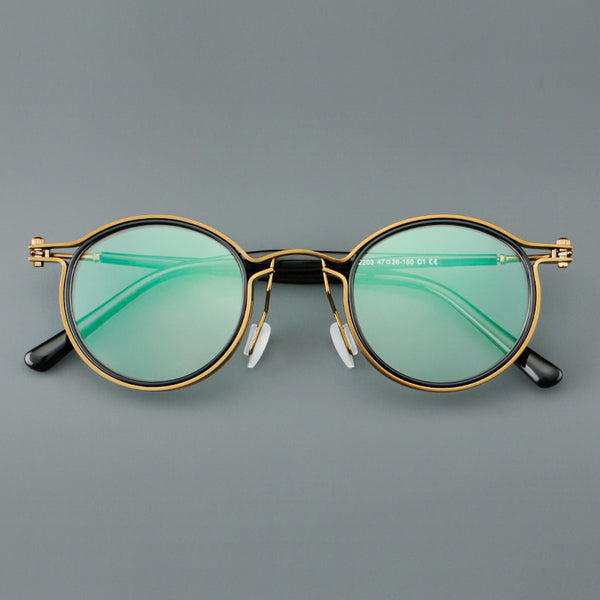 Kham Vintage Acetate Titanium Glasses Frame